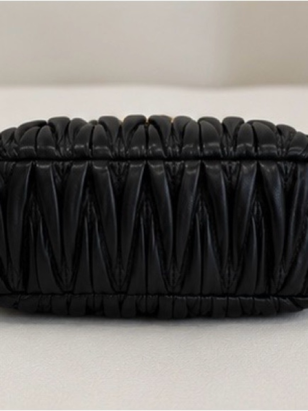 Miu Miu Black Matelassé Top-Handle Mini Bag with Gold Logo - Picture 4 of 7